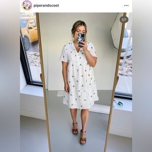 Midi Embroidered Dress Flowers